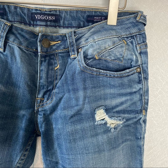 Vigoss The Jagger Skinny Distressed Destroyed Jeans Size 27 - Picture 4 of 10